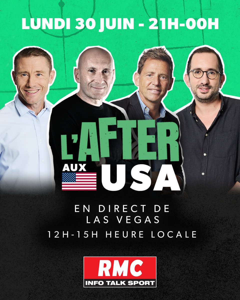 After Foot RMC (@afterrmc) on Twitter photo 🇺🇸 Quatrième et dernière étape de l'#AfterRMC aux USA, dans la fameuse Sin City : Las Vegas
📻 <a href="/gilbertbrisbois/">Gilbert Brisbois</a> <a href="/DanielRiolo/">Daniel Riolo</a> <a href="/FlorentGautreau/">Florent Gautreau</a> <a href="/BrnJimmy/">Jimmy BRAUN</a> vous retrouvent en direct de 21h à minuit, ce soir (12h/15h heure locale). 🇺🇸 Quatrième et dernière étape de l'#AfterRMC aux USA, dans la fameuse Sin City : Las Vegas
📻 <a href="/gilbertbrisbois/">Gilbert Brisbois</a> <a href="/DanielRiolo/">Daniel Riolo</a> <a href="/FlorentGautreau/">Florent Gautreau</a> <a href="/BrnJimmy/">Jimmy BRAUN</a> vous retrouvent en direct de 21h à minuit, ce soir (12h/15h heure locale).