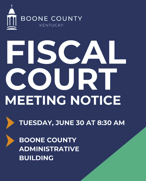 The Boone County Fiscal Court will hold its next meeting on Tuesday, June 30 at 8:30 a.m. Join us in person or watch from home:

Spectrum Cable Channel 200
altafiber Channel 823
Community Access TV

Livestream at bit.ly/483IUYb

View the agenda: bit.ly/46SVSri