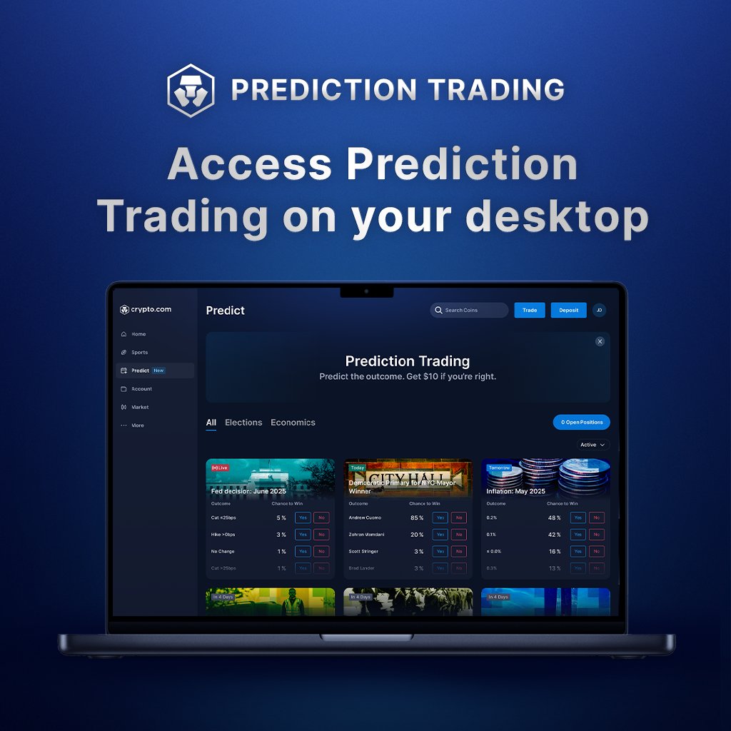 🆕 You can now access Prediction Trading on https://t.co/vCNztATkNg Web 💻  Explore the available events from your desktop ♟️ Sign up in a few easy  steps to start trading political and economic