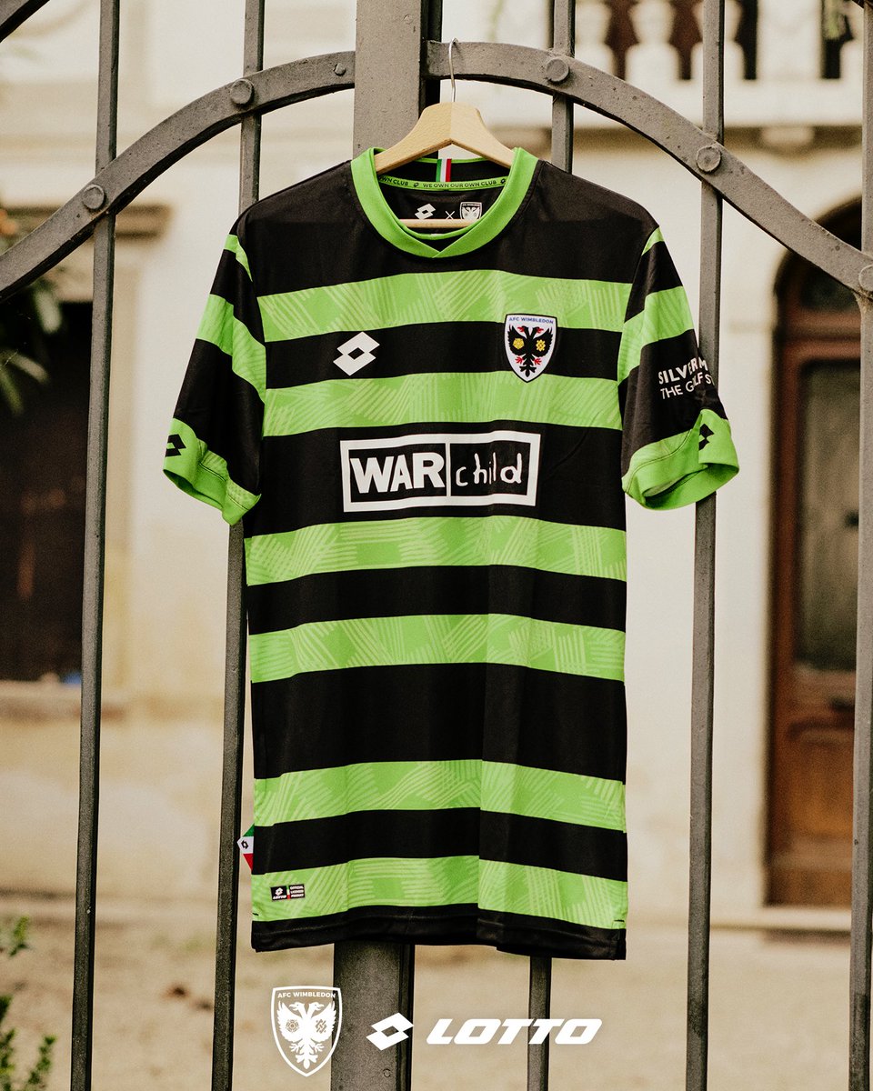 ITALIAN STYLE. 
WIMBLEDON SPIRIT.
TOGETHER AGAIN. 

Presenting the 2025/26 AFC Wimbledon x Lotto Away Shirt. 

#AFCW ⚫️🟢