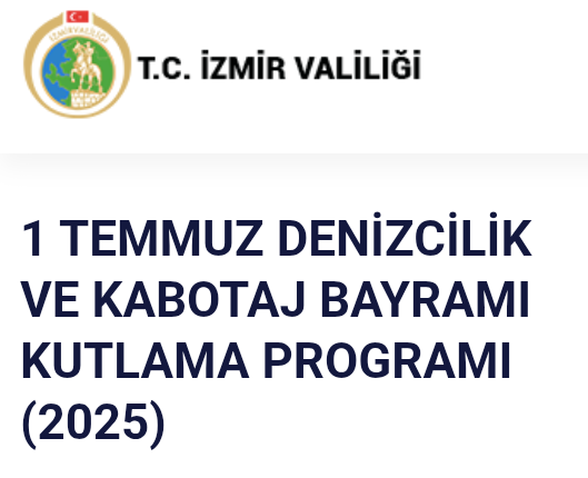 🇹🇷 #DenizcilikVeKabotajBayramı
🇹🇷 #KabotajBayramı
🇹🇷 #Kabotaj
🇹🇷 #İzmir

KUTLAMA PROGRAMI
⤵️⤵️
 share.google/sPURm5XAS0HELO…