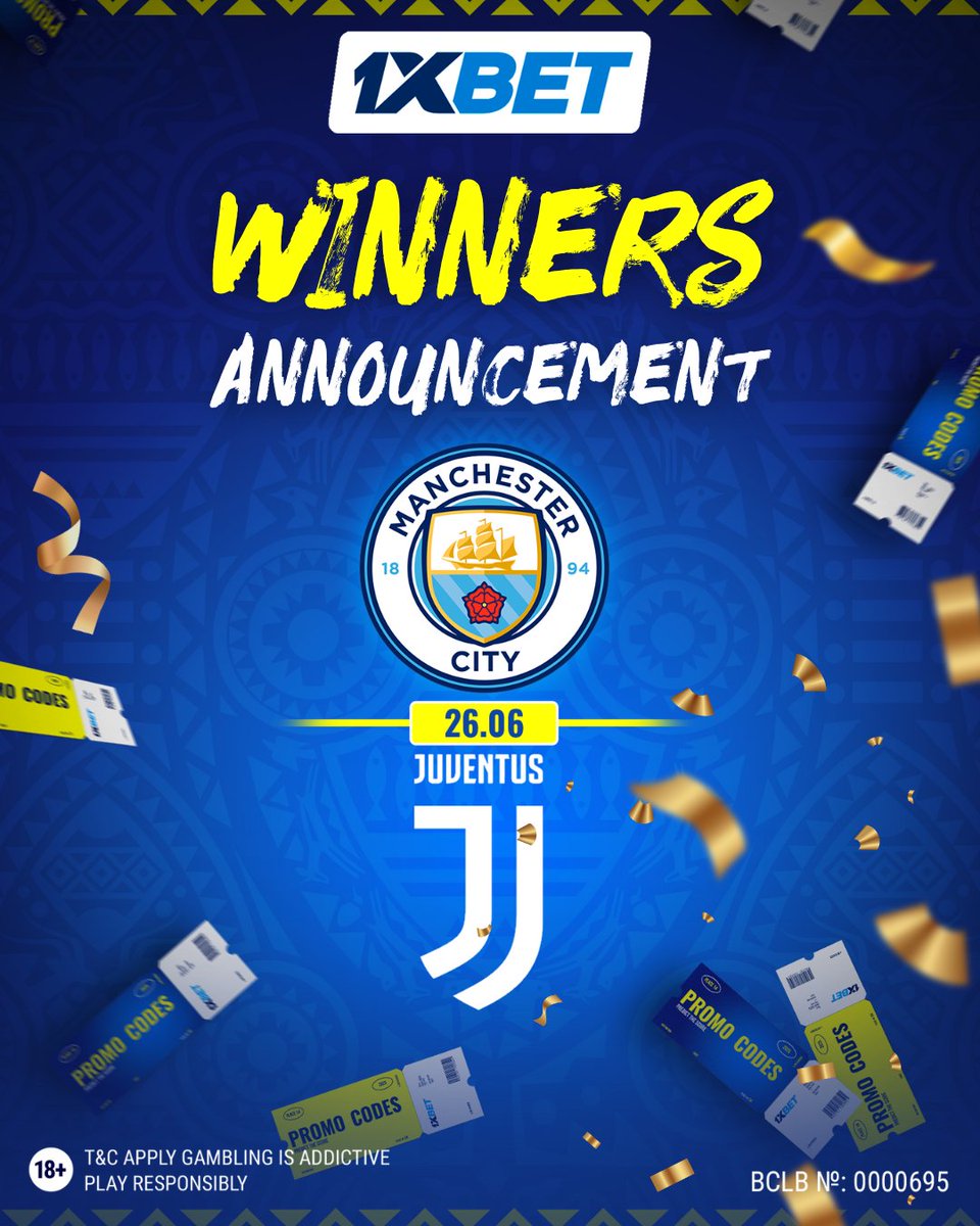 🎉 CONGRATS TO OUR WINNERS! 🎉
The Juventus vs Man City prediction contest is over — and here are the lucky winners of our promo codes! 🏆

🆔 220887107

Thanks to everyone who took part. More chances to win coming soon! 🔥

#1xBet #WinnersAnnounced #PromoCodeWinners