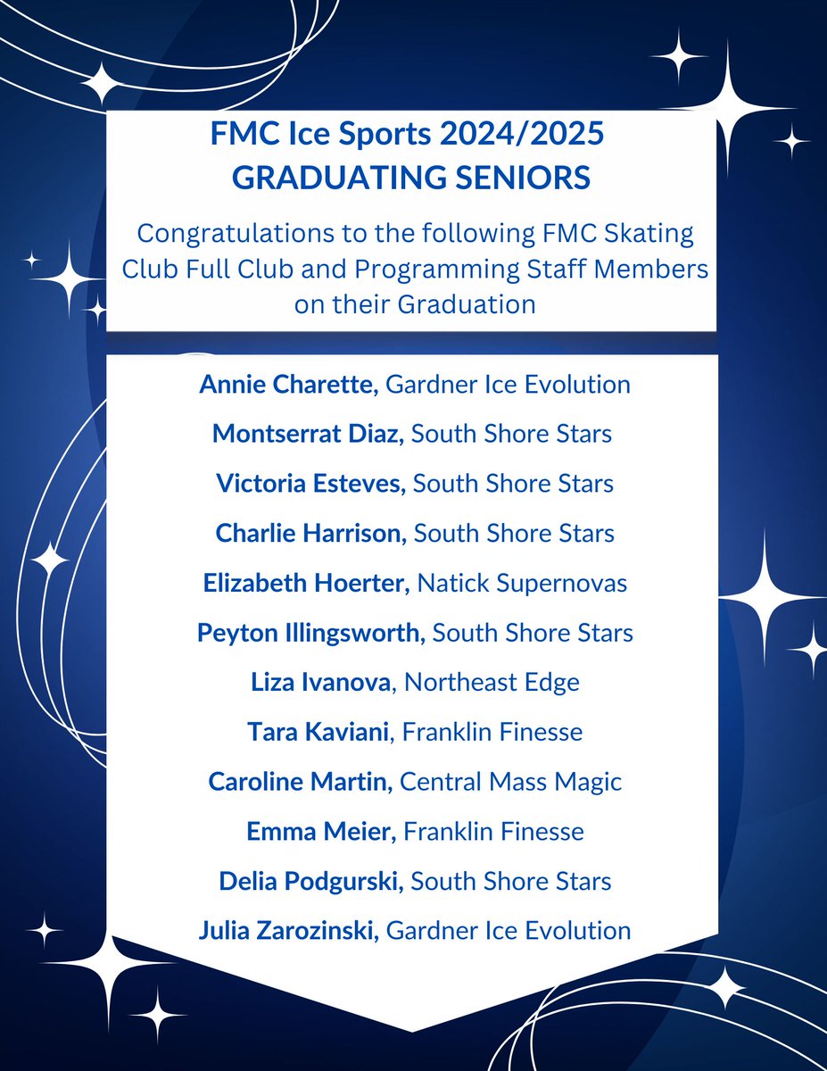 FMCIceSports's tweet photo. To all our honorees: Your kindness, sportsmanship, and dedication inspire us all. Congratulations! 🤩⛸️

#FMCIceSports #SkateWithHeart #KindnessOnIce #GoodSportAward #SeniorSpotlight https://t.co/YpztrBX8Z4