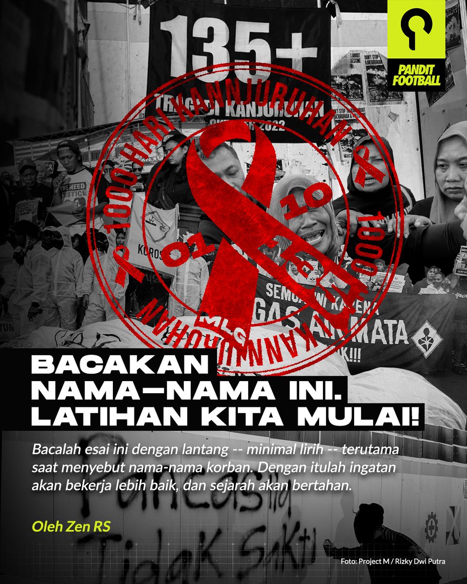 Oleh <a href="/zenrs/">Zen RS</a>

Esai ini bukan sekadar daftar nama. Ia lahir dari kerja panjang memverifikasi 135 korban satu per satu, sebsa mungkin tak ada yang terlewat. Kata demi kata diobrak-abrik, dipasang ulang, agar nama-nama mereka bukan sekadar tempelan di daftar panjang, melainkan tumbuh