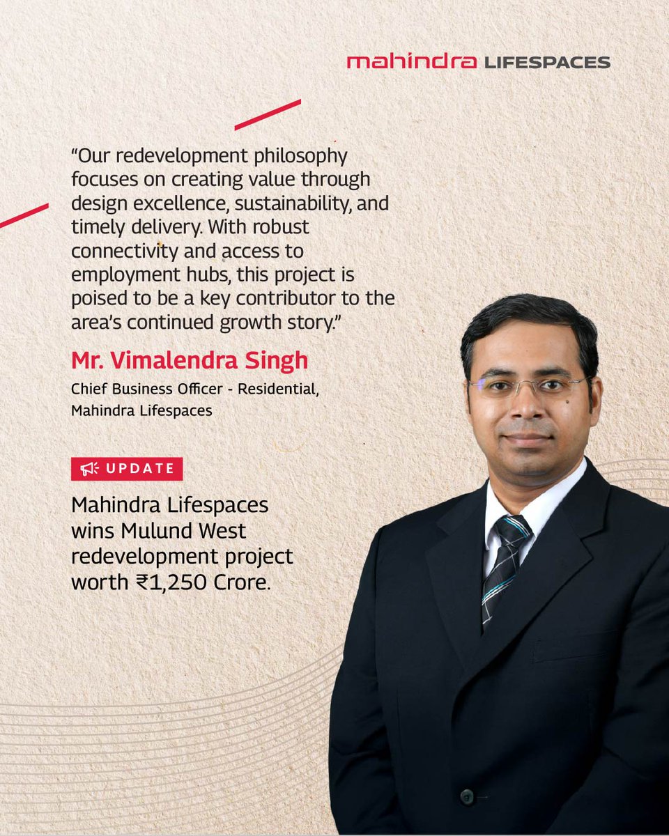 We’re excited to announce a new redevelopment project in Mulund (West), Mumbai. Spanning 3.08 acres, this project offers excellent connectivity and easy access to Navi Mumbai and major business centres. Valued at approximately ₹1,250 crore, it marks a significant new chapter in