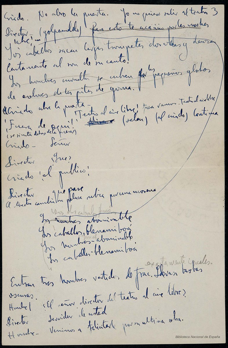 A tan solo unas horas del #Orgullo2025 🏳️‍🌈, destacamos una pieza muy especial de nuestra colección. 

Se trata del manuscrito de ‘El público’, una de las obras de #FedericoGarcíaLorca que aborda de forma más explícita el tema de la #homosexualidad.
bdh-rd.bne.es/viewer.vm?id=0…