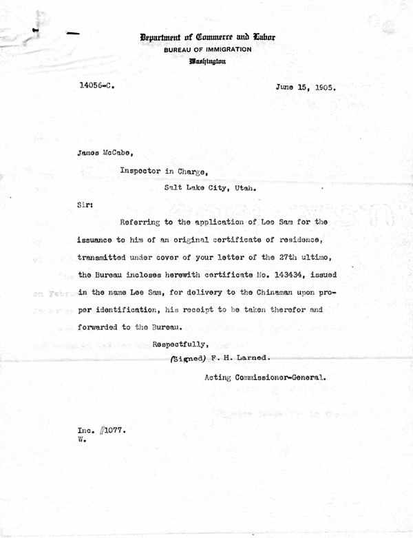 TodaysDocument's tweet image. Application for Original Certificate for Lee Sam
catalog.archives.gov/id/19086655