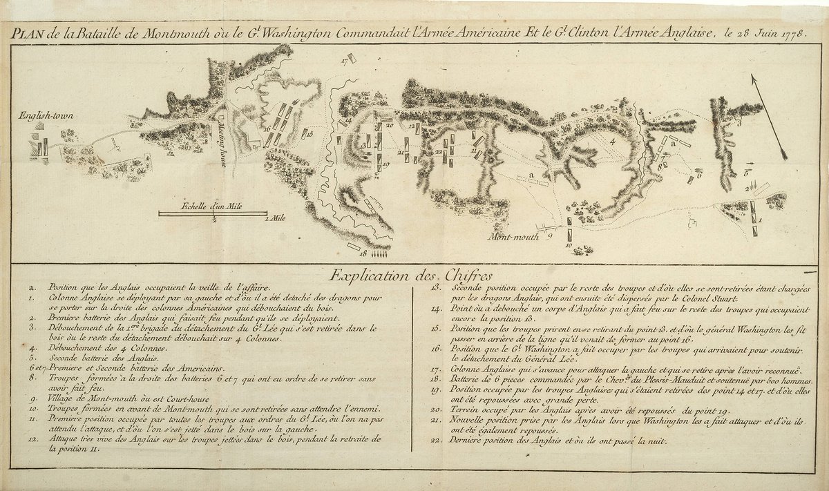 AmRevInstitute's tweet image. The Continental Army arrived near Monmouth Courthouse, NJ #OTD 1778. Preparing for the Battle of Monmouth, troops planned to attack the British column as it withdrew from Philadelphia. The battle showed improved professionalism of the army under Washington’s steady leadership.