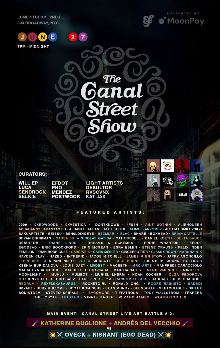 Today my work Folia#2 will be part of the <a href="/CanalStreetShow/">Canal Street Show</a> exhibition in New York. 

Folia was released on <a href="/SuperRare/">SuperRare</a> and is listed in the 🔗 below.