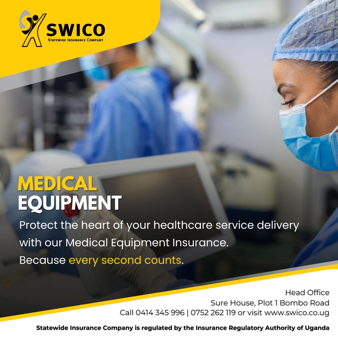 swico_uganda's tweet image. Whether you're a hospital, clinic, or lab, your medical equipment is critical to saving lives. Protect it with SWICO’s Medical Equipment Insurance and avoid costly downtime. #SecureWithSWICO