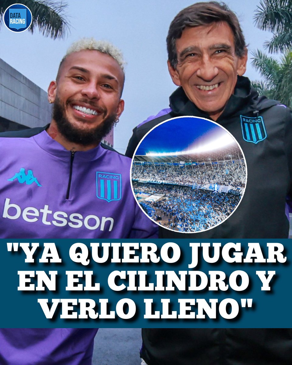"Me llamó el Profe (COSTAS) y está loco, ja. Lo bueno es que tiene espíritu ganador. 'Vamos a ganar, a ganar todo, todo, todo', me dijo de una. RACING es un club muy importante, ahorita es el actual Campeón de la Sudamericana y es el primer grande. YA QUIERO JUGAR EN EL CILINDRO