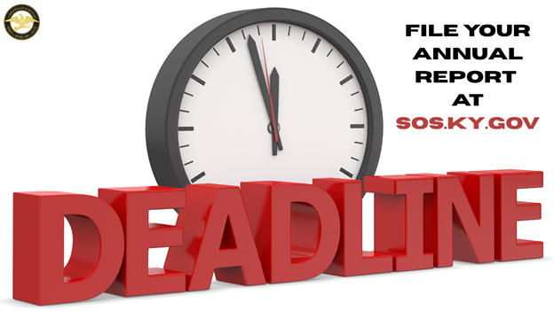 Don’t let your business go into bad standing. File your annual report TODAY to remain in good standing at sos.ky.gov.