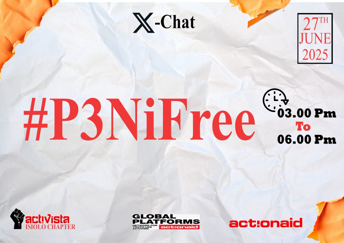 Elsa Kamau 😊 (@nyar_kamau) on Twitter photo .#P3NiFree is more than a hashtag, it’s a demand for transparency, dignity and protection for survivors of violence. Say it loud..P3 FORM IN FREE IN KENYA.
<a href="/Isioloadvocacy/">Isiolo Advocacy Network</a>
<a href="/ActivistaIsiolo/">Activista Isiolo Chapter</a>
<a href="/GP_Kenya/">Global Platform Kenya</a> <a href="/ActionAid_Kenya/">ActionAid Kenya</a>
<a href="/NPSOfficial_KE/">National Police Service-Kenya</a>
<a href="/MOH_Kenya/">Ministry of Health</a> .#P3NiFree is more than a hashtag, it’s a demand for transparency, dignity and protection for survivors of violence. Say it loud..P3 FORM IN FREE IN KENYA.
<a href="/Isioloadvocacy/">Isiolo Advocacy Network</a>
<a href="/ActivistaIsiolo/">Activista Isiolo Chapter</a>
<a href="/GP_Kenya/">Global Platform Kenya</a> <a href="/ActionAid_Kenya/">ActionAid Kenya</a>
<a href="/NPSOfficial_KE/">National Police Service-Kenya</a>
<a href="/MOH_Kenya/">Ministry of Health</a>