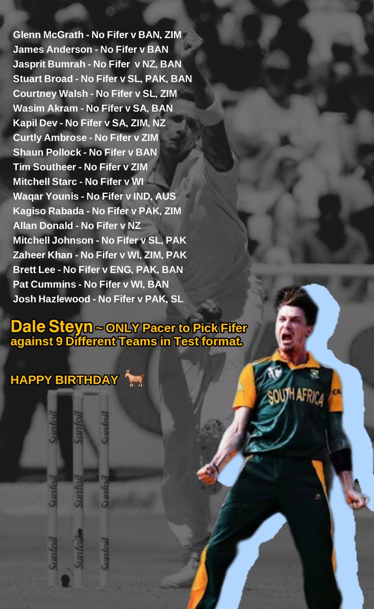 The fear factor he produced for the batters will be remember forever♾️🐐☠️ <a href="/DaleSteyn62/">Dale Steyn</a> 🧡