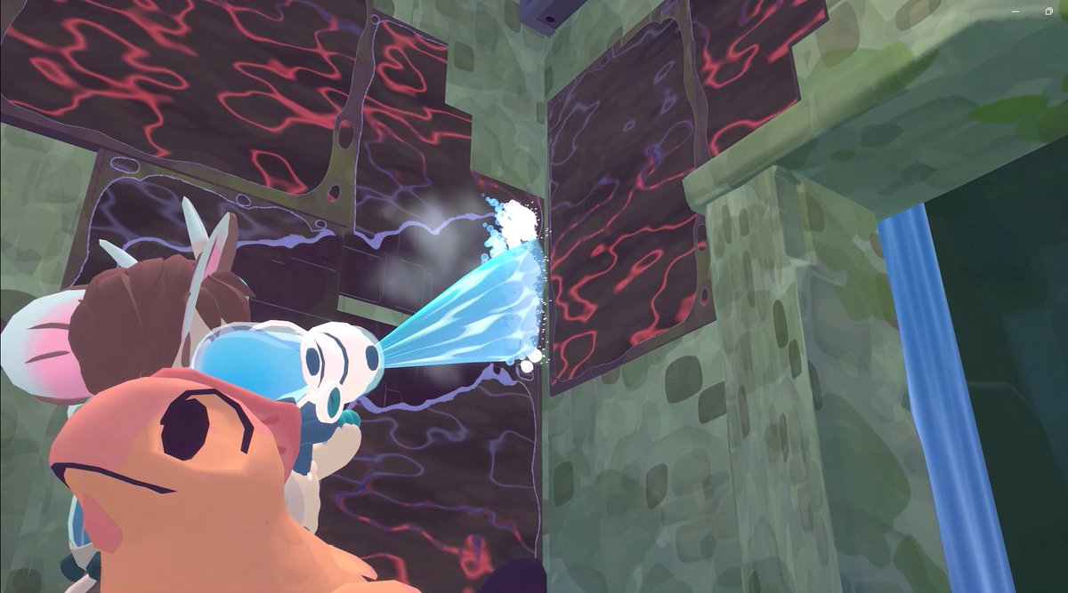 ˚ ｡⋆ Dear Journal, today I:

🦐 Pet this weird shrimp dog
🍄 Boucned on giant mushrooms
🚃 made this cart go vroom using water
💦 splish, splashed some goop