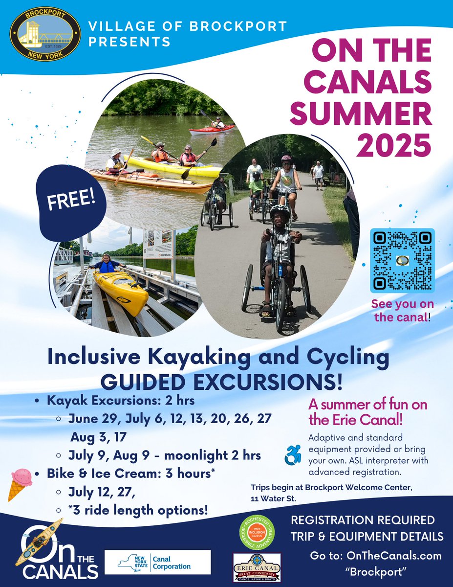 Act Now! Our Inclusion Partner, @VillageofBrockport, has just posted their moonlight cruise registrations! Adaptive and standard equipment is available so make sure you sign up NOW! Spots fill quickly! Go Outside and Play Together! 

#MakeInclusionHappen

eventbrite.com/e/sunsetfull-m…