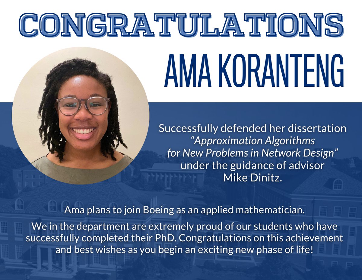 JHU Computer Science (@jhucompsci) on Twitter photo Congratulations, Ama! Congratulations, Ama!