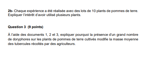 Sujet du DNB 2025 en SVT : les pommes de terre &amp; les doryphores.
Qu'en pensez-vous ?