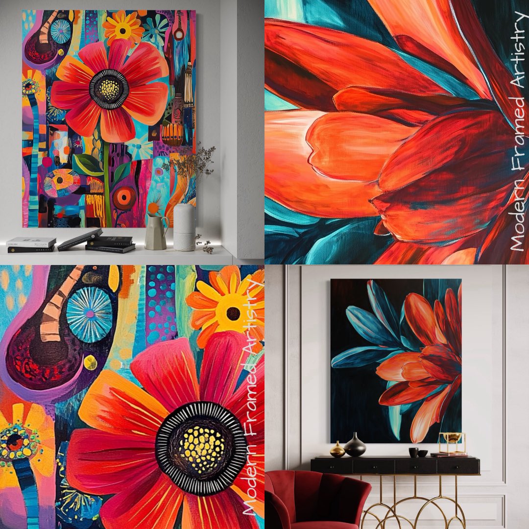 shedressla's tweet image. Bold florals = bold interiors! 🎨 These expressive canvas prints channel Fauvism &amp;amp; Pop Art to turn your wall into a statement.
#BoldDecor #FlowerArt #ModernCanvas #InteriorInspo  #etsyshop #etsy 
modernframedartistry.etsy.com/listing/185555…