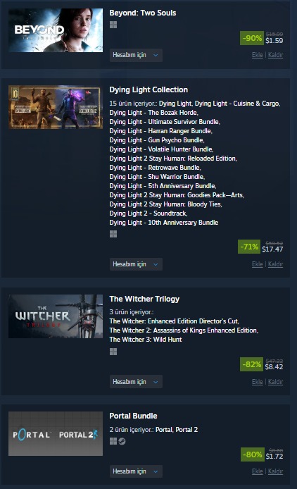 Ekle/çıkar dediğiniz oyun var mı?