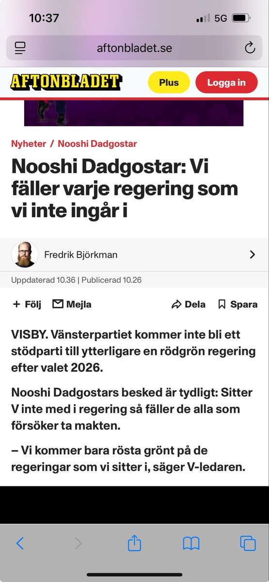 Svensk politiks, i valet 2026, viktigaste regeringsfråga:

Vilken regeringsbildare kan aktivt eller passivt basera sin regering, eller sitt regeringsunderlag, på ett V som är marinerat i antisemitism och sunkig syn på judar? Nu kräver detta extremparti plats i regeringen.