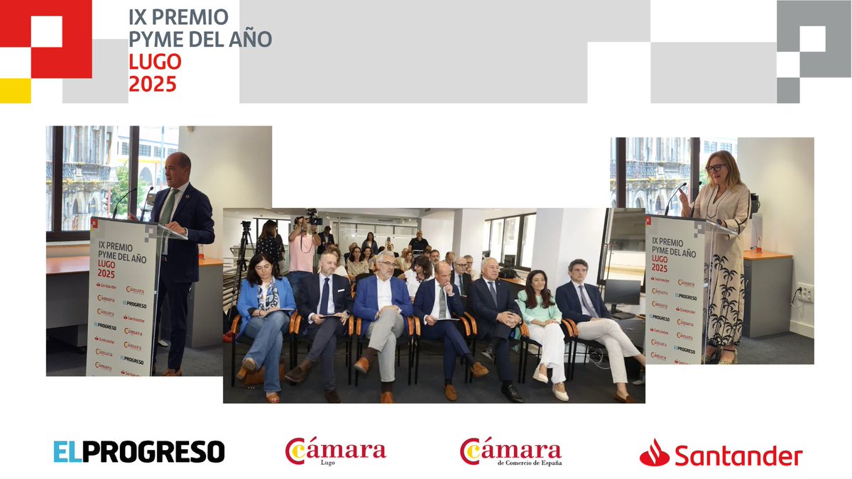 EmpresariosLugo's tweet photo. 🎉🏆🎉 Enhorabuena a Industrial Recense y a las demás empresas luceses reconocidas con accésits en el Premio Pyme del Año de Lugo 2025.
🌐📰 Más info: https://t.co/gQBHPF28lv
@camarascomercio @santander_es @elprogreso_Lugo
#empresasLugo #empresariosLugo #premiopyme https://t.co/bMjs8DMDlp