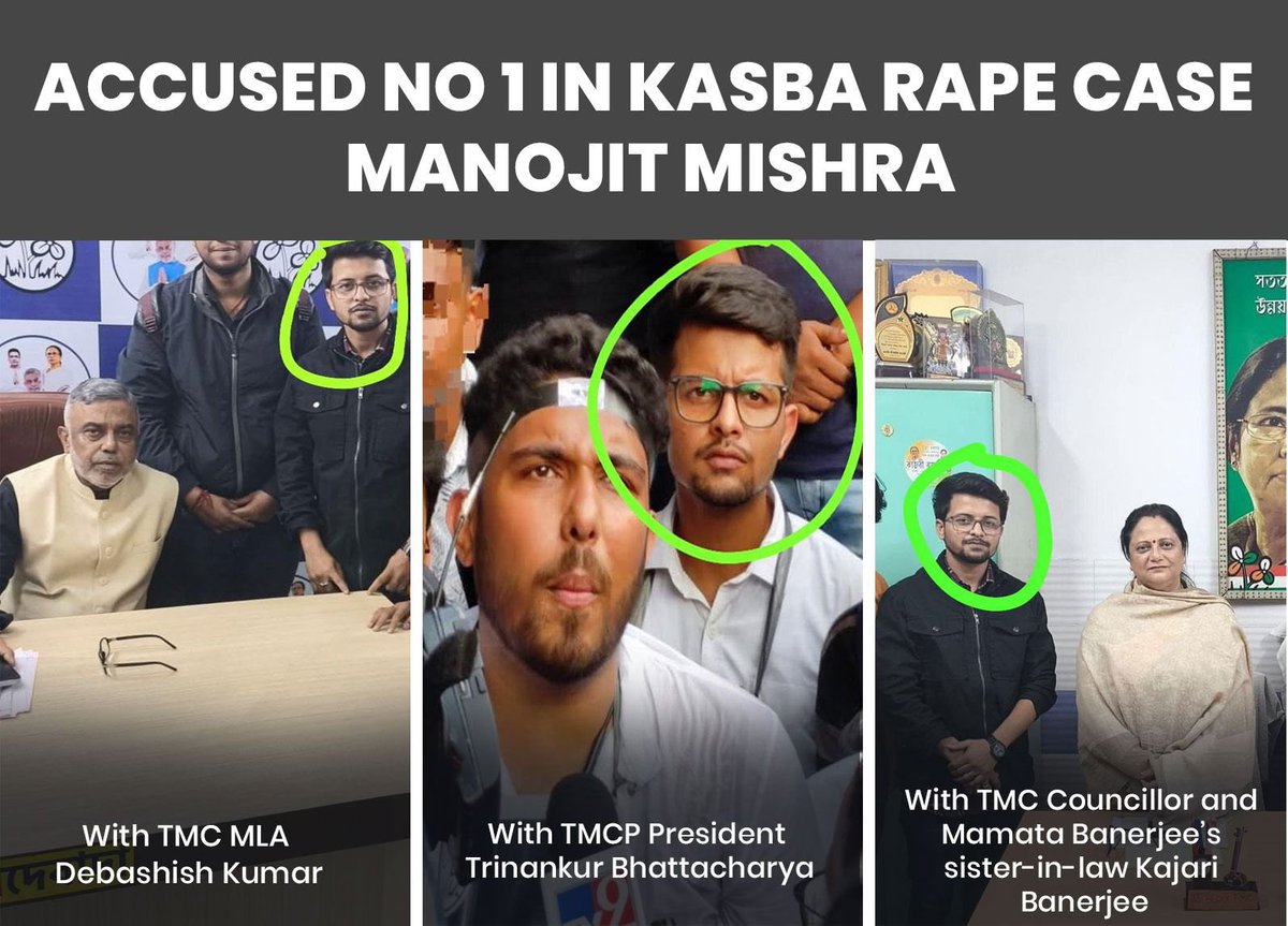 🔴 RAPE IN A REPUTED LAW COLLEGE IN KOLKATA BY A TMC LEADER

Another shameful chapter added in the history of Bengal

▶️ A female student of a prestigious law college in South Kolkata was brutally gang-raped—not in some dark alley, but right outside the union room of Trinamool