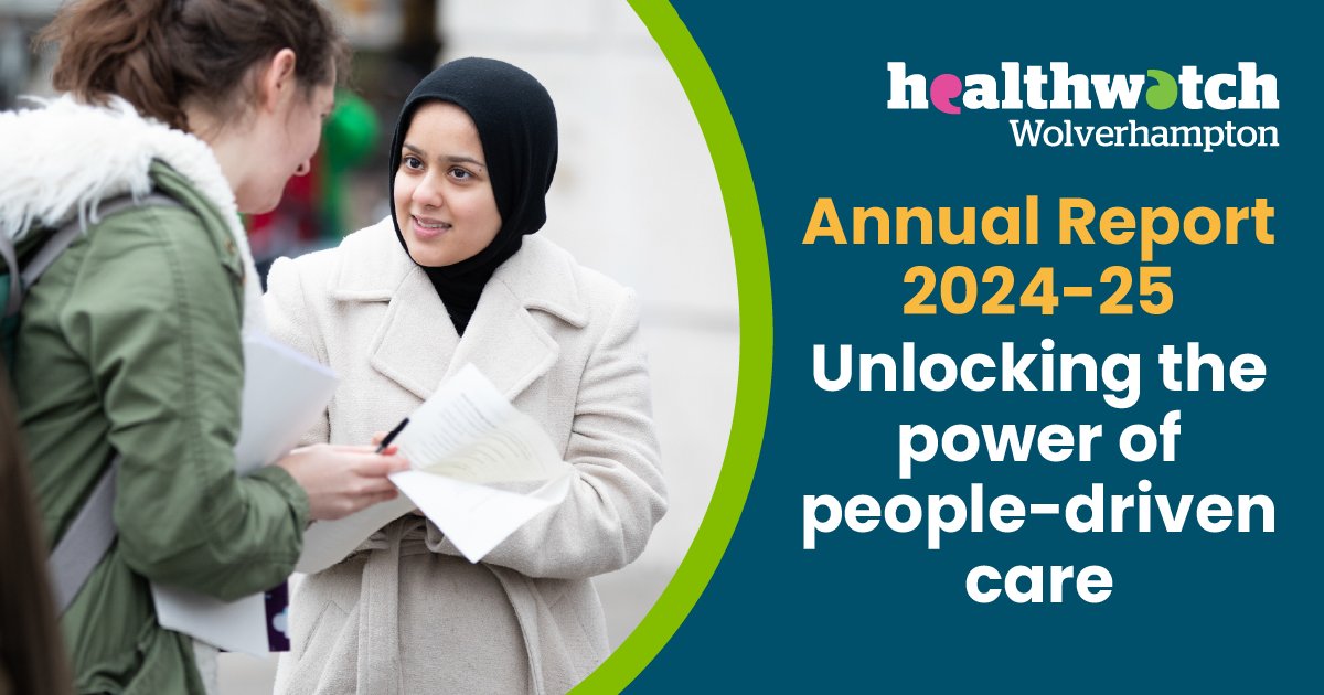Healthwatch Wolverhampton (@hwwolverhampton) on Twitter photo Our new annual report highlights how we’ve listened to you and shared your feedback to help NHS and social care services prioritise the issues that matter most to local people. Every story makes a difference, so thanks for sharing. Find out more bit.ly/3HYIbAa Our new annual report highlights how we’ve listened to you and shared your feedback to help NHS and social care services prioritise the issues that matter most to local people. Every story makes a difference, so thanks for sharing. Find out more bit.ly/3HYIbAa