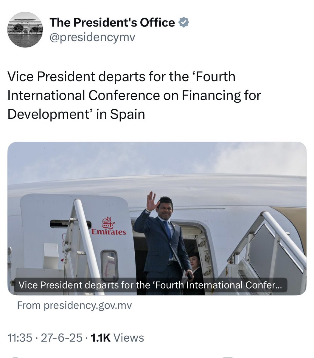 AndrewAdhurey's tweet image. I don’t think there’s any other country where government officials travel this much. What’s the outcome of these trips, other than a holiday? Our national debt is over Rf130 billion and annual travel expenses are Rf 430 million. There are always seminars and conferences happening…