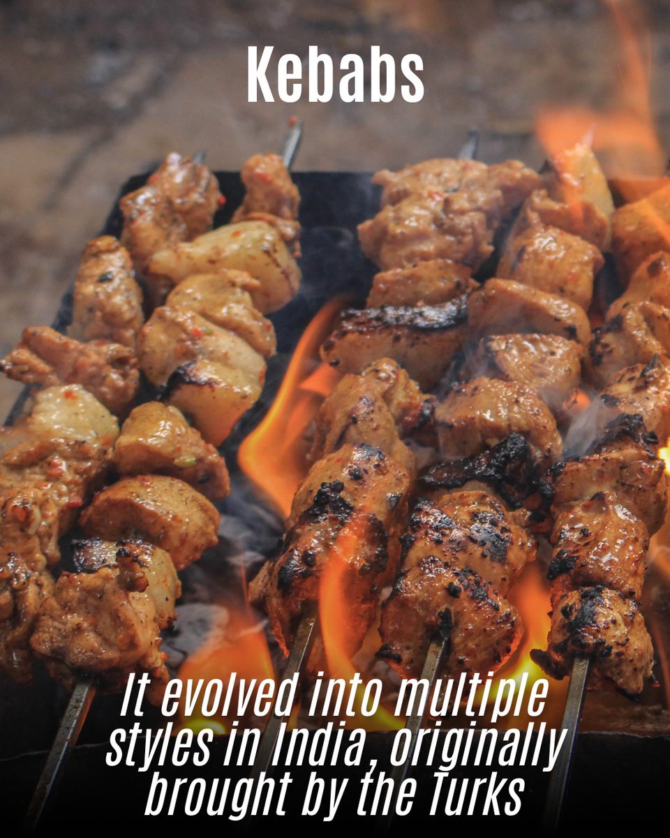 Prav_Yav_Nav's tweet photo. Foreign Food that Evolved in India:
Samosa – Originated as sambusak in the Middle East and Central Asia. 
Vindaloo – A Portuguese dish (vinha d'alhos, meaning wine and garlic), 
Kebab – Brought to India by Turks and Persians
Jalebi – Came from the Persian zalabiya
#FoodHistory https://t.co/YM4yeD5DmQ