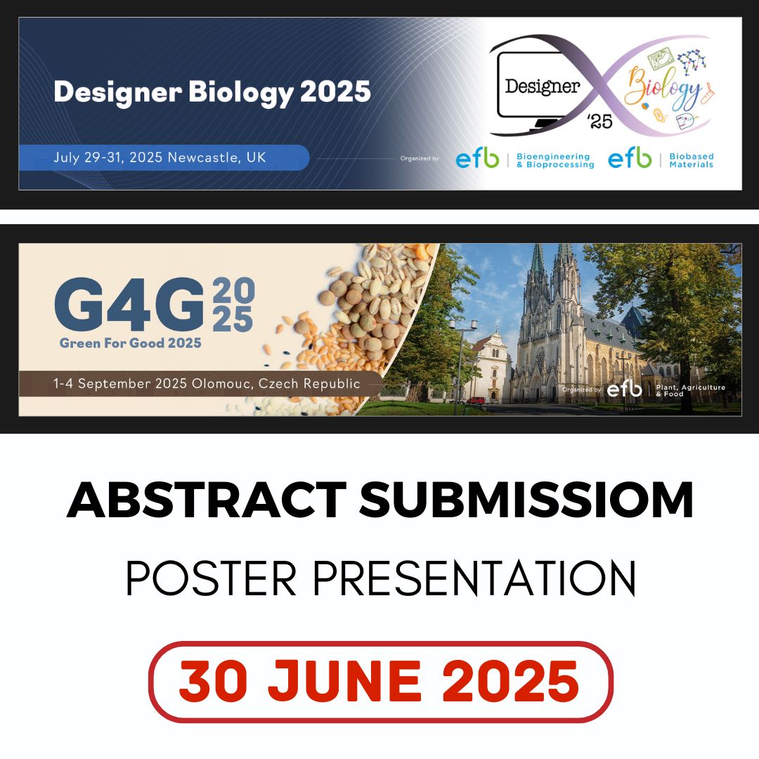 EFB Biotechnology (@efbiotechnology) on Twitter photo โฐ Just 3 days left! Submit your poster abstracts for ๐๐๐ฌ๐ข๐ ๐ง๐๐ซ ๐๐ข๐จ๐ฅ๐จ๐ ๐ฒ and ๐๐๐ (๐๐ซ๐๐๐ง ๐๐จ๐ซ ๐๐จ๐จ๐) by ๐๐ ๐๐ฎ๐ง๐!
๐ฟ From synthetic biology to smart agricultureโshare your research with a global community!
๐ข Donโt miss out! efbiotechnology.org โฐ Just 3 days left! Submit your poster abstracts for ๐๐๐ฌ๐ข๐ ๐ง๐๐ซ ๐๐ข๐จ๐ฅ๐จ๐ ๐ฒ and ๐๐๐ (๐๐ซ๐๐๐ง ๐๐จ๐ซ ๐๐จ๐จ๐) by ๐๐ ๐๐ฎ๐ง๐!
๐ฟ From synthetic biology to smart agricultureโshare your research with a global community!
๐ข Donโt miss out! efbiotechnology.org