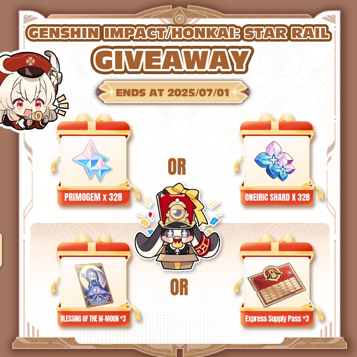 Topuplive_'s tweet photo. Genshin/HSR BIG 328 Giveaway Event
1⃣Follow @Topuplive_
2⃣Like &amp; Re this post
3⃣Comment the post will boost your odds of winning! (optional）
Give you discount code: win on TOPUPlive
⌛️Ends at 25/07/01
🥇Winner announced:  25/07/02
#Giveaway #GenshinImpact  #hsr https://t.co/rtFUVmSn4E