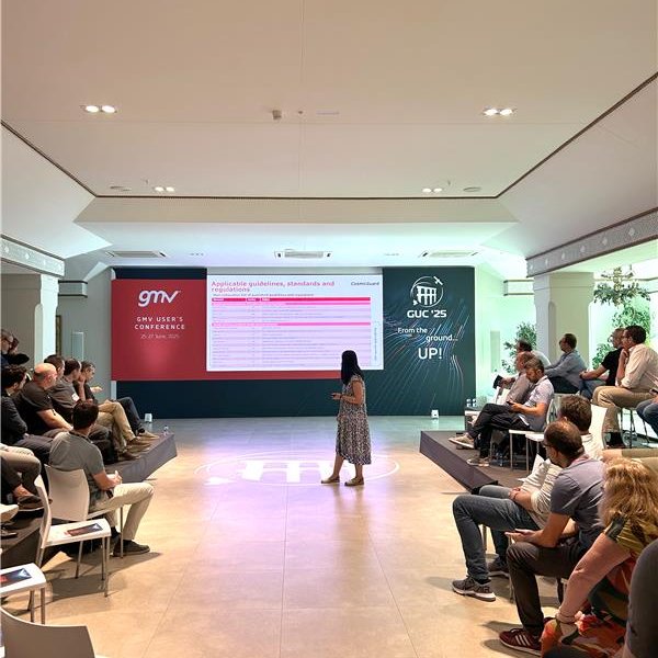 infoGMV's tweet image. GMV&apos;s turn presenting:

&quot;CosmicGuard: All-in-one cybersecurity solution&quot;.

A groundbreaking cybersecurity solution for operational ground systems designed to protect against advanced threats and ensure the continuity of missions.

#GUC25 #SpaceOperations
