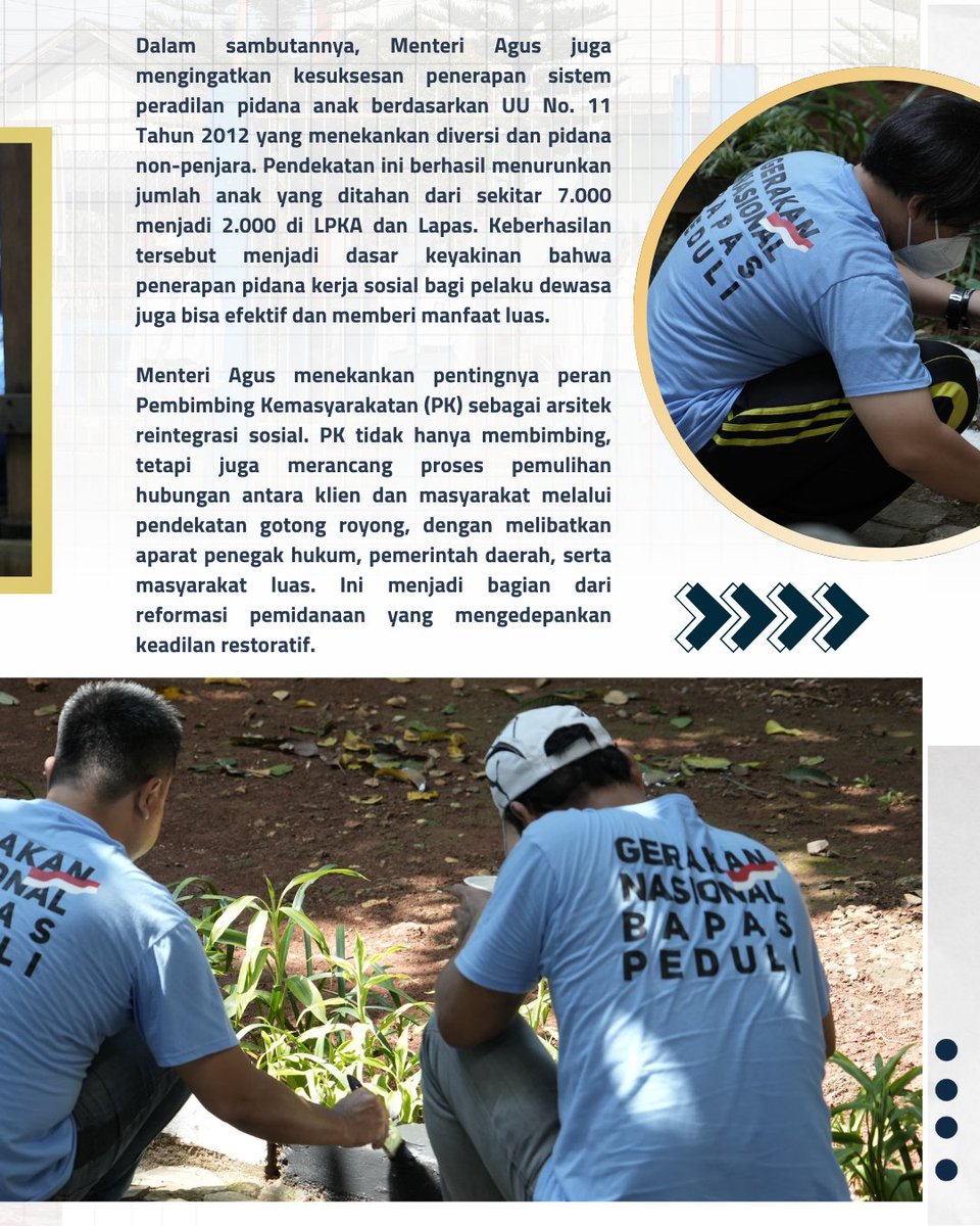 lpkatanjungpati's tweet image. Ratusan Klien Pemasyarakatan ikut aksi bersih-bersih serentak di 94 Bapas se-Indonesia!
Gerakan ini tandai peluncuran Klien Bapas Peduli 2025, menyambut KUHP baru &amp;amp; pidana kerja sosial.
#KlienBapasPeduli #KUHP2026 #INFO_PAS