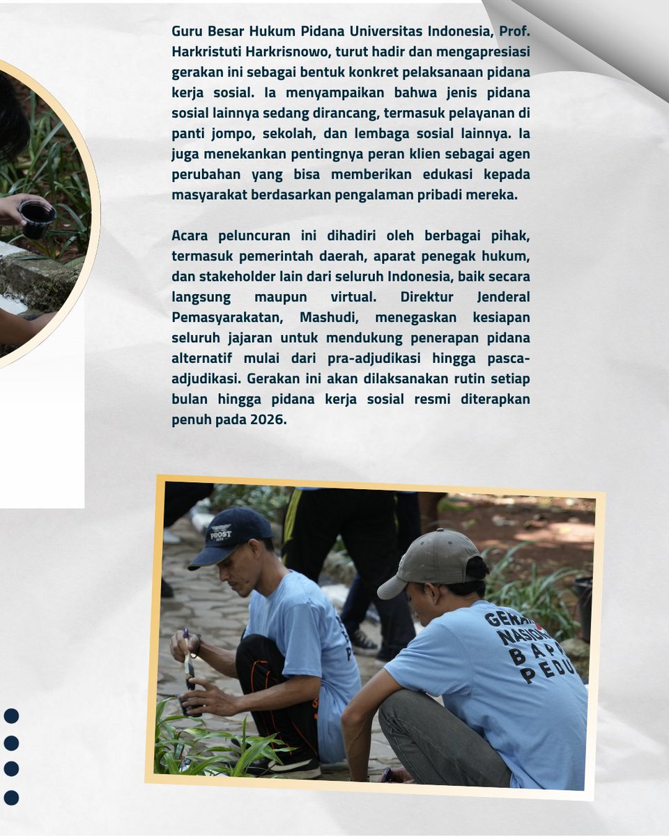 lpkatanjungpati's tweet image. Ratusan Klien Pemasyarakatan ikut aksi bersih-bersih serentak di 94 Bapas se-Indonesia!
Gerakan ini tandai peluncuran Klien Bapas Peduli 2025, menyambut KUHP baru &amp;amp; pidana kerja sosial.
#KlienBapasPeduli #KUHP2026 #INFO_PAS