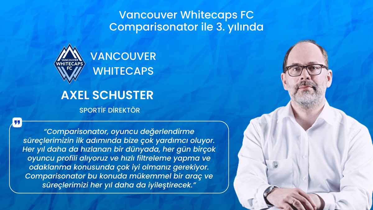 MLS ekiplerinden Vancouver Whitecaps FC'in üst üste 3. yılında Comparisonator platformunu kullanacaklarını duyurmaktan gurur duyuyoruz.