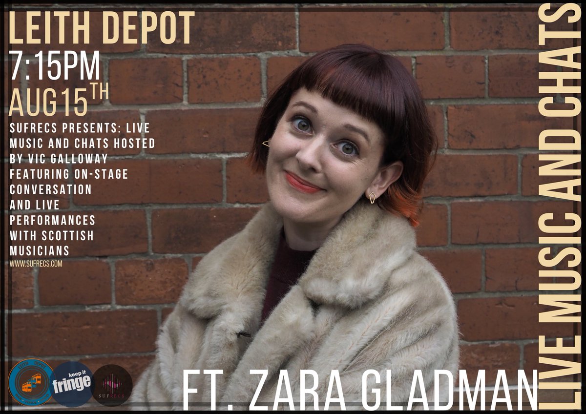 sufferfrecords's tweet photo. 🔥Just announced: @zanyzaz – Aug 15th!
🎶Catch Zara Gladman live at @edfringe 2025 at 'Live Music and Chats' with @VicGalloway
in @leithdepot on 15/08/25💫
Tix now on sale! Music, chat & vibes.
#edfringe2025 #zaragladman #vicgalloway #scotlandmusicscene #westendmums https://t.co/tiZiTUyV87