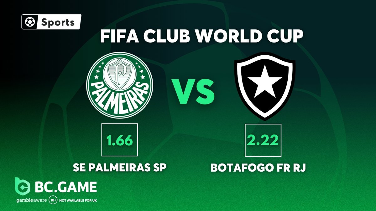 bcgameIN's tweet image. ⚽ FIFA Club World Cup Showdown!
SE Palmeiras SP 🆚 Botafogo FR RJ

Favorites Win Karenge Ya Hoga Ek Bada Upset?
💰 Bet Lagao &amp;amp; Jeeto Real Rewards 

#FIFAClubWorldCup #FootballBetting #Palmeiras #Botafogo #SportsBetting #BCGAME #BetToWin #Football #OddsBattle #CryptoCoin #Casino