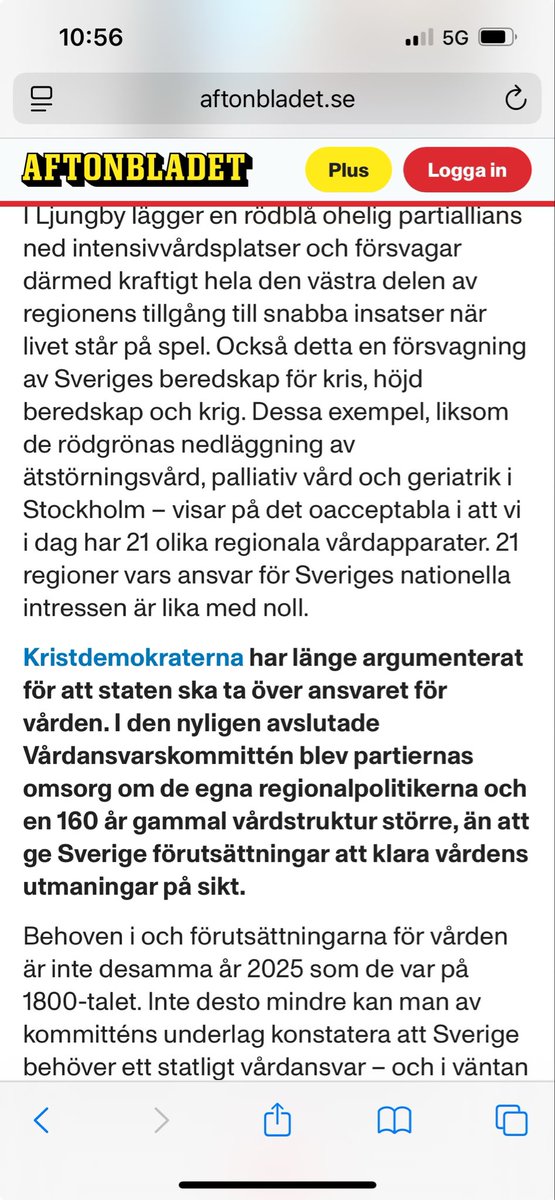 Stefan Stern (@sternstefan) on Twitter photo Tack också till vice statsminister <a href="/BuschEbba/">Ebba Busch</a> som i dagens debattartikel, inför sitt tal i Visby, tar upp det rödgröna vänsterstyrets brutala nedläggning av ätstörningsvården i Region Stockholm. Nu står flickor och barn utan effektiv vård om de inte betalar ”out of pocket”. Tack också till vice statsminister <a href="/BuschEbba/">Ebba Busch</a> som i dagens debattartikel, inför sitt tal i Visby, tar upp det rödgröna vänsterstyrets brutala nedläggning av ätstörningsvården i Region Stockholm. Nu står flickor och barn utan effektiv vård om de inte betalar ”out of pocket”.