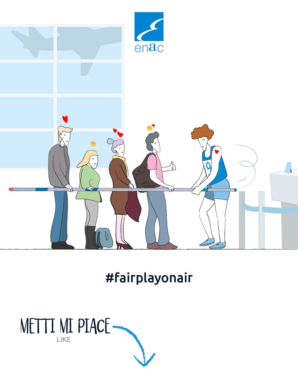 EnacGov's tweet image. 🇮🇹✈️ Fai un’azione di F-Air Play!
Aiuta un imbarco fluido per un viaggio senza problemi e più confortevole.
🇬🇧✈️Take a F-Air Play action!
Help ensure smooth boarding for a hassle-free and comfortable journey.
#FAirPlayOnAir #FlightExperience #Imbarco #AirTravel #FAirPlay #Enac