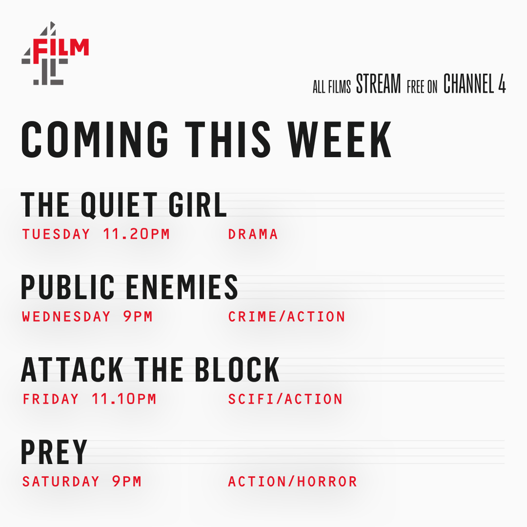 Great films to watch live and stream on Film4 for the week ahead.