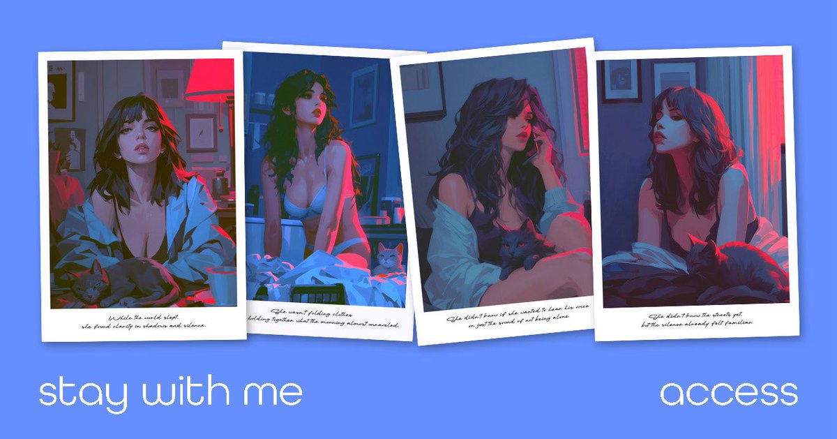 Necro_21's tweet photo. GM Fams🙌🏻
Drop soon @AccessProtocol 
New piece from Stay With Me lands on June 29.

Ready for something soft and still?
Subscribe now to catch it first 👇
👉 https://t.co/LJOLM7yE5w

#StayWithMe #MeowLife #DropSoon #AccessProtocol #Web3Creator https://t.co/Kfi88IxC1R