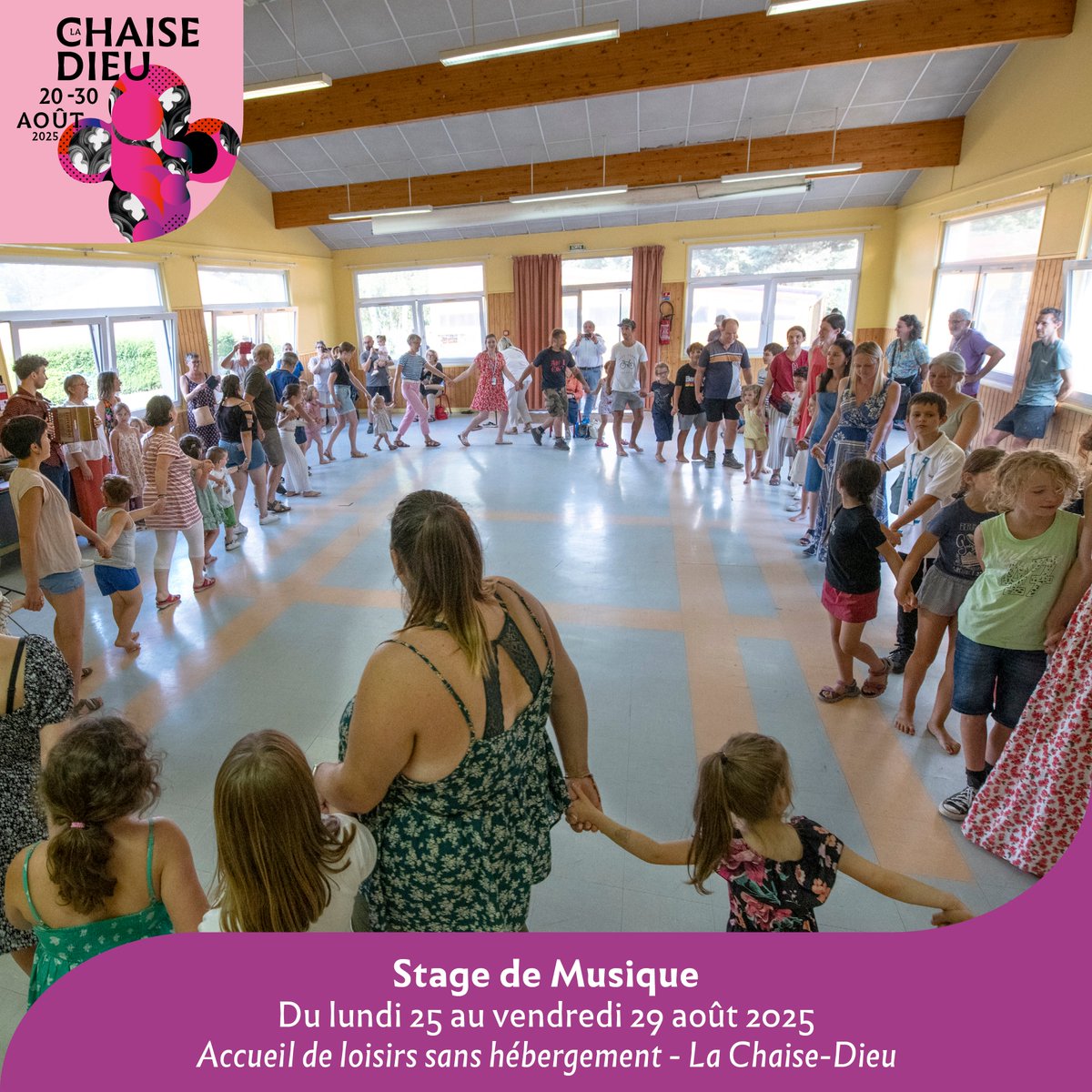 [Stage de musique 🪇] Un 𝙨𝙩𝙖𝙜𝙚 𝙙𝙚 𝙢𝙪𝙨𝙞𝙦𝙪𝙚 est proposé aux enfants de l'Accueil de Loisirs de La Chaise-Dieu du 25/08 𝘢𝘶 29/08. Venez nombreux les soutenir lors de la restitution du 29/08 à 17h30 ! 👉 Infos &amp; résas : 04 71 00 56 67 #fest_chaisedieu