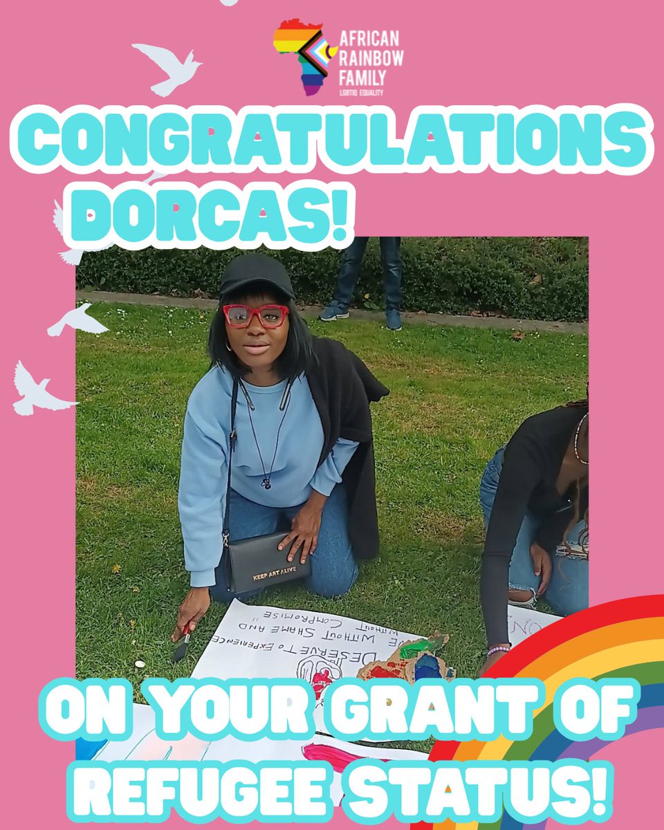 We are delighted to share that one of our LGBTIQ+ siblings from Nigeria has received their grant of refugee status and a life of security, congratulations Dorcas🏳️‍🌈 🏳️‍⚧️ 

🌈 We wish all others waiting for their decisions the best of luck too!