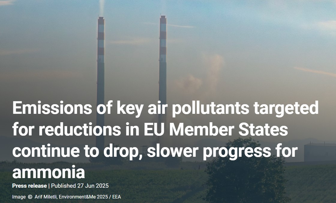 EUEnvironment's tweet image. 🆕Key #airpollutant emissions targeted for reductions and monitored under EU legislation continued to decline across most EU Member States, according to the latest EEA data assessment out today.
eea.europa.eu/en/newsroom/ne…