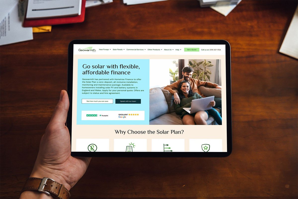 Go solar without the upfront cost ☀️💸

With Geowarmth’s Solar Plan, powered by Hometree Finance, you can install solar PV and battery systems with £0 deposit and all-inclusive support—from installation to maintenance.

✅ Zero upfront cost
✅ Ongoing monitoring &amp; servicing