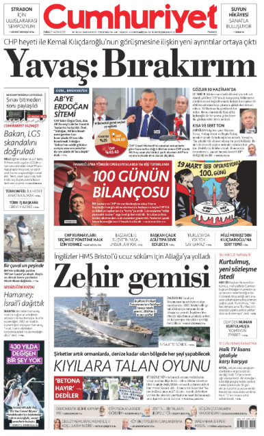 AnkaraCUMOK (@ankaracumok) on Twitter photo CUMHURİYET'te BUGÜN... 27 Haziran 2025...
"CHP heyeti ile Kemal Kılıçdaroğlu'nun görüşmesine ilişkin yeni ayrıntılar ortaya çıktı. YAVAŞ: BIRAKIRIM" <a href="/EsSertac/">Sertaç EŞ</a> haberi
<a href="/cumhuriyetgzt/">Cumhuriyet</a> <a href="/AnkaraCUMOK/">AnkaraCUMOK</a>
#GüneCumhuriyetleBaşlayın
#HerGünBirEkmekBirCumhuriyet CUMHURİYET'te BUGÜN... 27 Haziran 2025...
"CHP heyeti ile Kemal Kılıçdaroğlu'nun görüşmesine ilişkin yeni ayrıntılar ortaya çıktı. YAVAŞ: BIRAKIRIM" <a href="/EsSertac/">Sertaç EŞ</a> haberi
<a href="/cumhuriyetgzt/">Cumhuriyet</a> <a href="/AnkaraCUMOK/">AnkaraCUMOK</a>
#GüneCumhuriyetleBaşlayın
#HerGünBirEkmekBirCumhuriyet