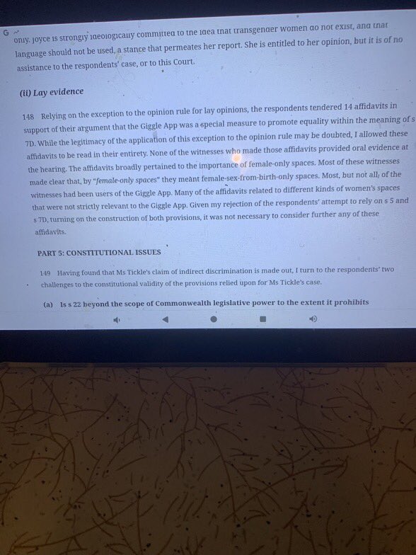Kirsti Miller (@kirstimiller30) on Twitter photo UK TERF Helen Joyce Discredited by Australian Federal Court.
“She has a PhD in mathematics, but does not have any formal education or qualifications even in biology, let alone in gender, sex or law" "She is not an expert at all.
<a href="/IndiaWilloughby/">India Willoughby</a>
lucyfromnaarm.com/p/uk-terf-dr-h… UK TERF Helen Joyce Discredited by Australian Federal Court.
“She has a PhD in mathematics, but does not have any formal education or qualifications even in biology, let alone in gender, sex or law" "She is not an expert at all.
<a href="/IndiaWilloughby/">India Willoughby</a>
lucyfromnaarm.com/p/uk-terf-dr-h…