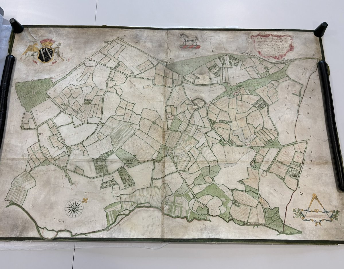 BerksArchives's tweet image. Another interesting map day here #InTheSearchroom ! This map, from 1756, is of the Earl of Fingal&apos;s estate in Shinfield.