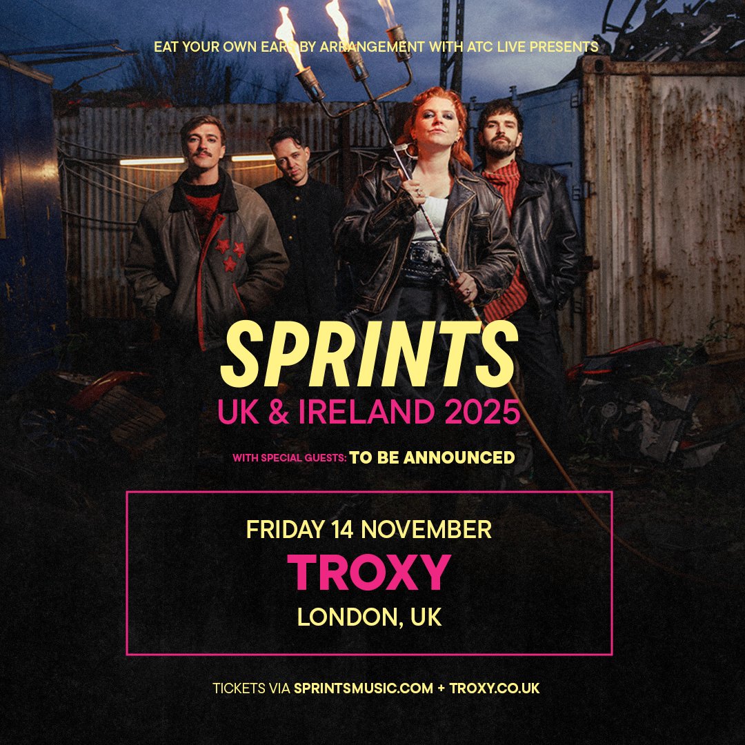 TroxyLondon's tweet image. PSA: Fans of raw emotion and riot-ready riffs - your next gig just landed.

 @SPRINTSmusic tickets are live. Get stuck in, use link below 🤘

🎫link.dice.fm/u37ad5559316

#SPRINTSmusic #SPRINTS #londongigs
